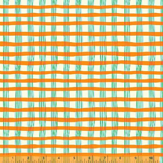 Manufacturer: Windham Fabrics Designer: Heather Ross Collection: Lucky Rabbit Print Name: Painted Plaid in Orange Material: 100% Cotton  Weight: Quilting  SKU: 53245-9 Width: 44 inches