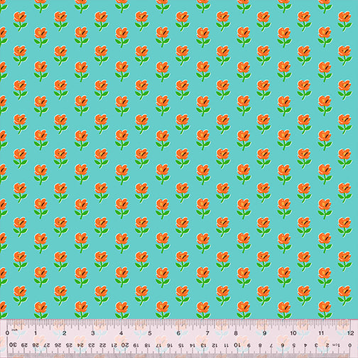 Manufacturer: Windham Fabrics Designer: Heather Ross Collection: Country Mouse Print Name: Provence in Teal Material: 100% Cotton  Weight: Quilting  SKU: 53473-4 Width: 44 inches