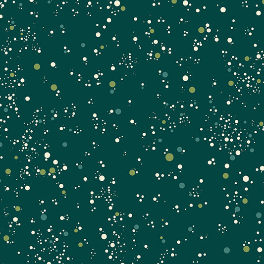 Manufacturer: Andover Fabrics Designer: Giucy Giuce Collection: Natale Print Name: Snowfall Dots in Verde Acqua Material: 100% Cotton Weight: Quilting  SKU: A-676-G