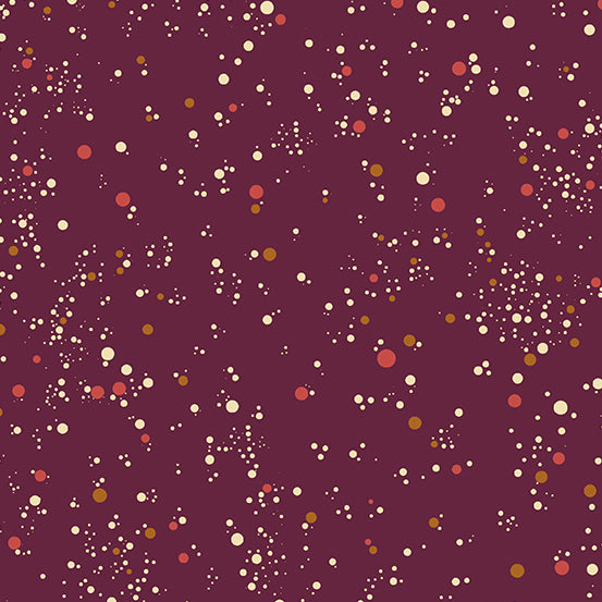 Manufacturer: Andover Fabrics Designer: Giucy Giuce Collection: Natale Print Name: Snowfall Dots in Nero d'Avola Material: 100% Cotton Weight: Quilting  SKU: A-676-R