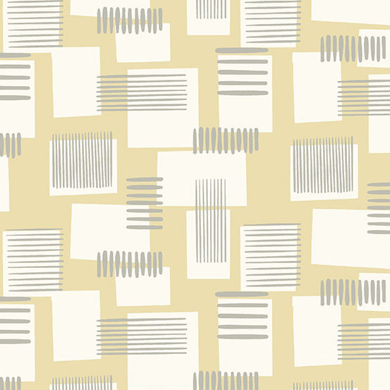 Manufacturer: Andover Fabrics Designer: Libs Elliott Collection: Rancho Relaxo Print Name: Metro in Canary Yellow Material: 100% Cotton Weight: Quilting  SKU: A-742-Y Width: 44 inches