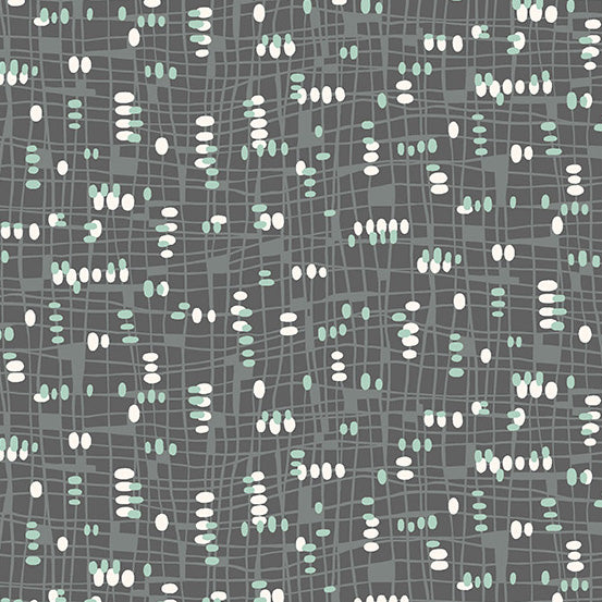 Manufacturer: Andover Fabrics Designer: Libs Elliott Collection: Rancho Relaxo Print Name: Abstract in Sea Glass Material: 100% Cotton Weight: Quilting  SKU: A-743-C Width: 44 inches