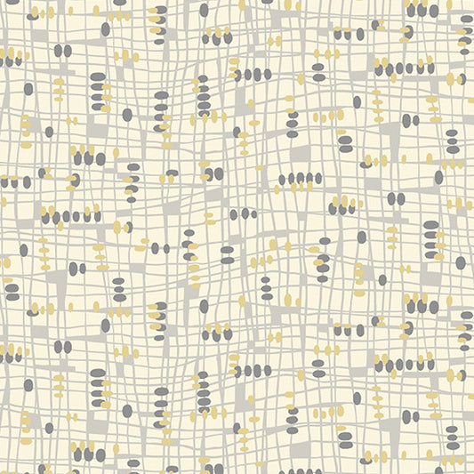 Manufacturer: Andover Fabrics Designer: Libs Elliott Collection: Rancho Relaxo Print Name: Abstract in Canary Yellow Material: 100% Cotton Weight: Quilting  SKU: A-743-Y Width: 44 inches