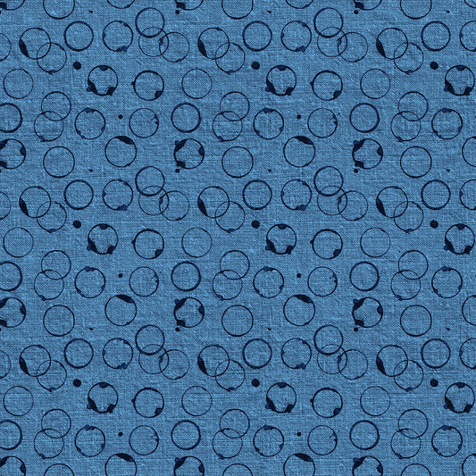 Manufacturer: Figo Fabrics Designer: Libs Elliott Collection: Workshop Print Name: Circles in Blue Material: 100% Cotton Weight: Quilting  SKU: 90506-40 Width: 44 inches
