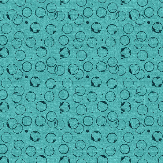 Manufacturer: Figo Fabrics Designer: Libs Elliott Collection: Workshop Print Name: Circles in Teal Material: 100% Cotton Weight: Quilting  SKU: 90506-60 Width: 44 inches