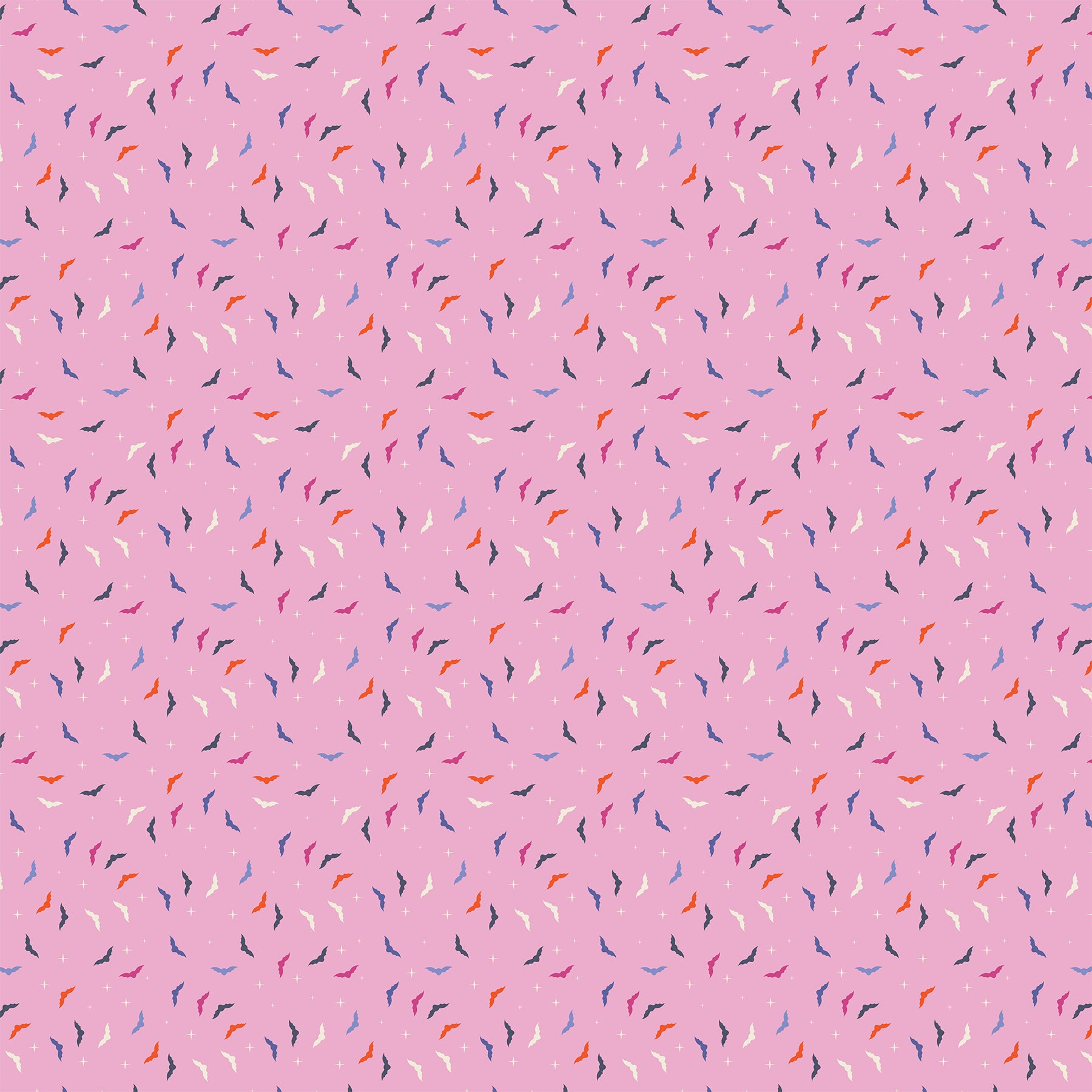 Manufacturer: Figo Fabrics Designer: Dana Willard Collection: Ghosttown Print Name: Ditsy Bats in Pink Material: 100% Cotton Weight: Quilting  SKU: 90518-21 Width: 44 inches