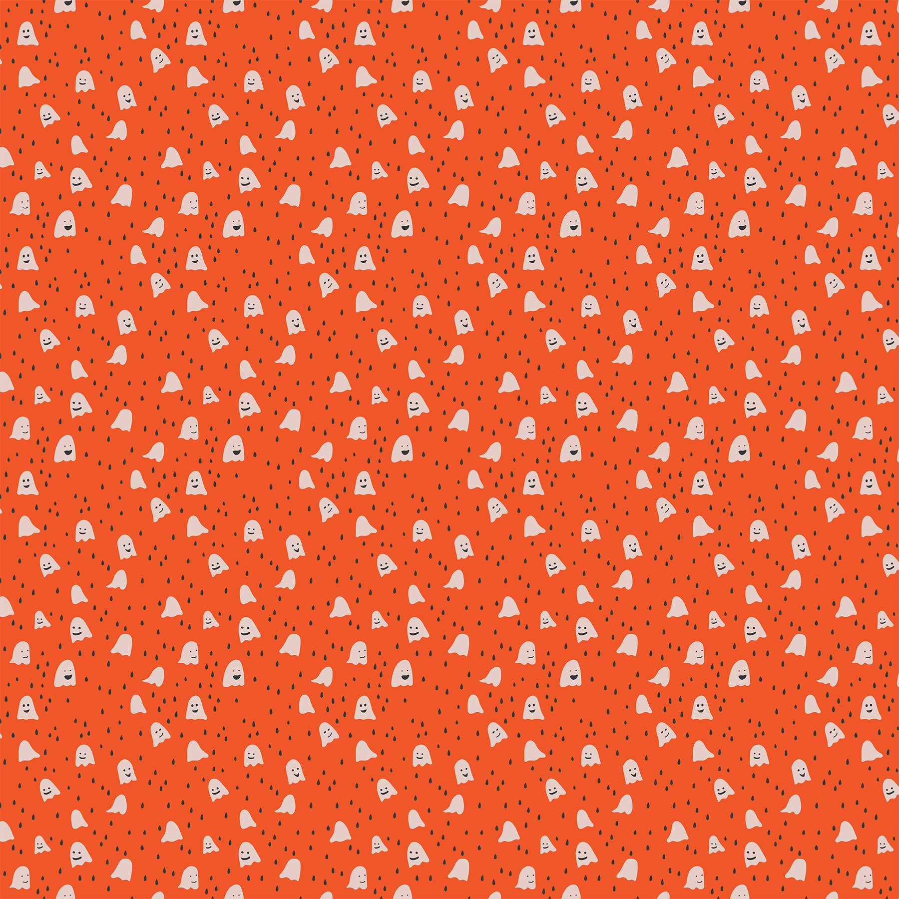 Manufacturer: Figo Fabrics Designer: Dana Willard Collection: Ghosttown Print Name: Ghosts in Orange Material: 100% Cotton Weight: Quilting  SKU: 90521-56 Width: 44 inches