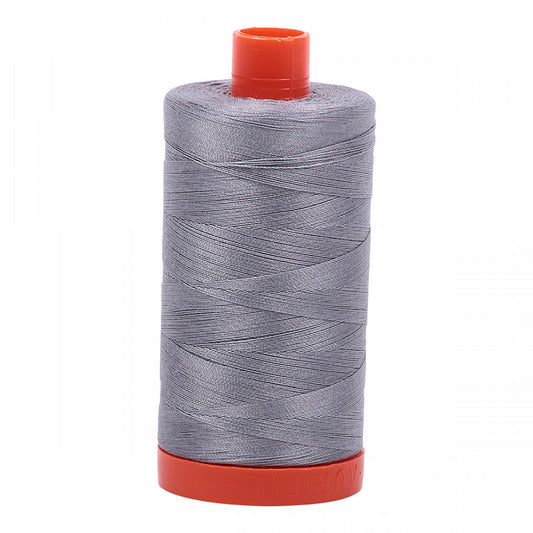 Large Spool 50wt: 2605 Grey. 1422 yds.  100% Long Staple Mercerized Egyptian Cotton.  For Machine Embroidery, Quilting and Serging. 