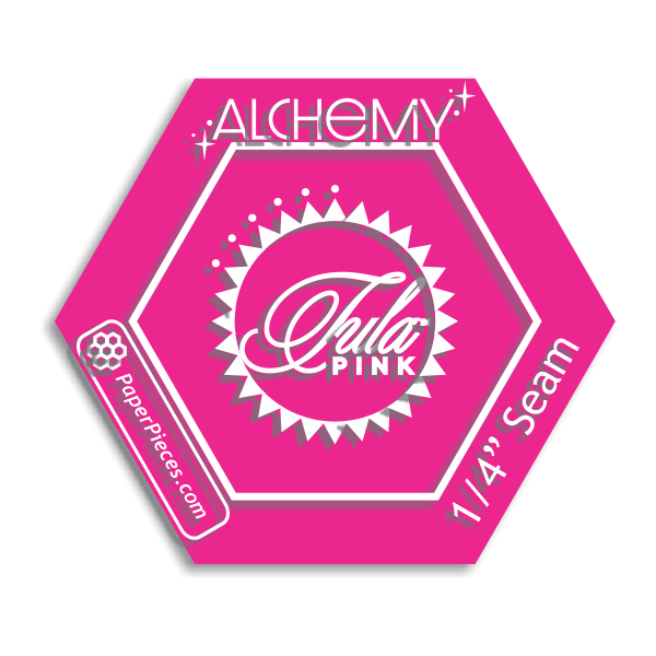 Alchemy 1/4" Seam Acrylic Template By Tula Pink  Tula Pink uses the art of Alchemy to magically transform an array of simple hexagons into a colorful mosaic of medallions.