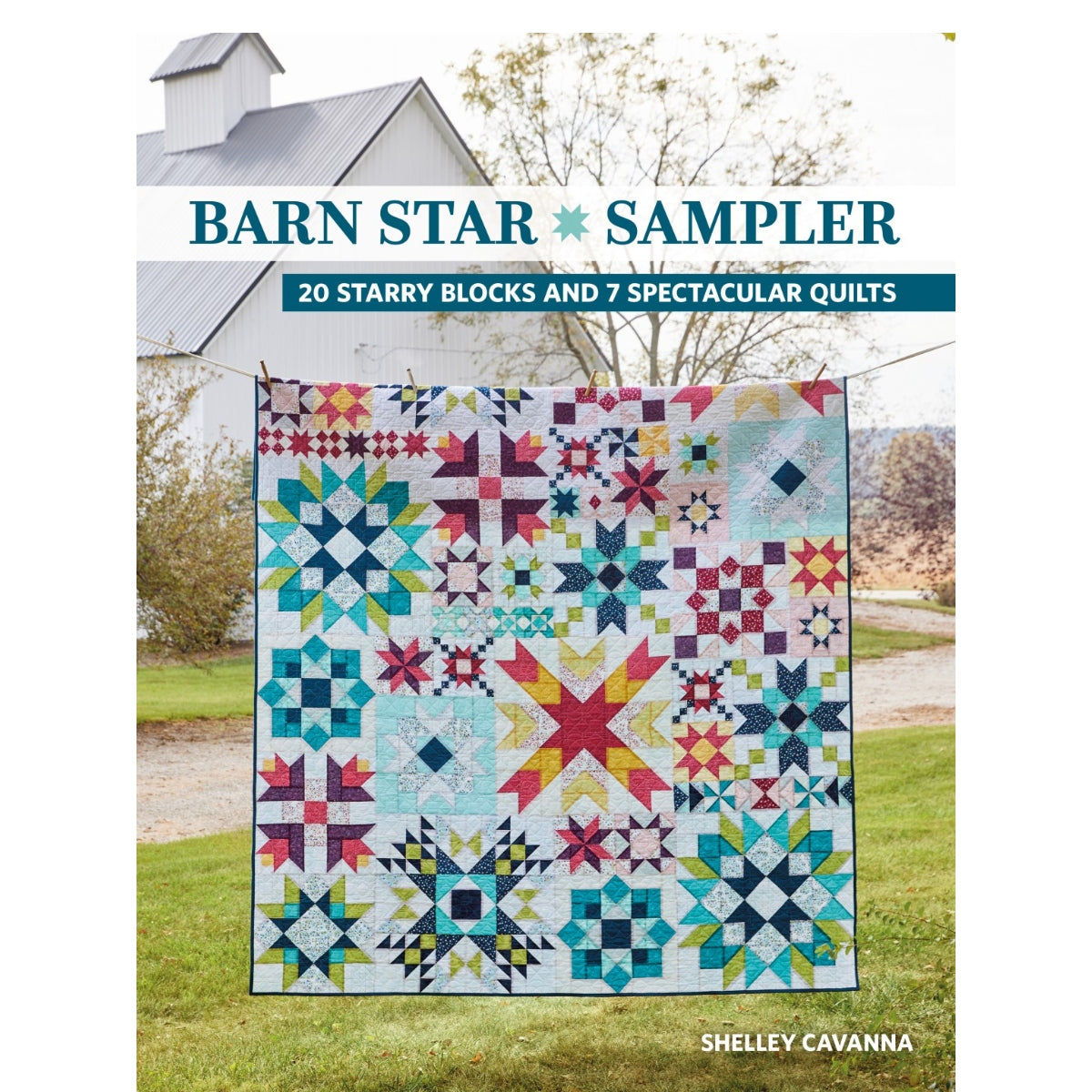 A Blockbuster Sampler and Sparkling Projects Inspired by painted and wood quilt blocks that adorn barns, author Shelley Cavanna shares 20 blocks and 7 quilt designs that are destined to pass the test of time. The Barn Star Sampler quilt, quite possibly the star of the show, incorporates 20 different block designs spanning 4" to 24" in a fresh and modern sampler-quilt layout  Pages: 80 Re-Publish Date: March 2023 Size: 8-1/2in x 11in Softcover