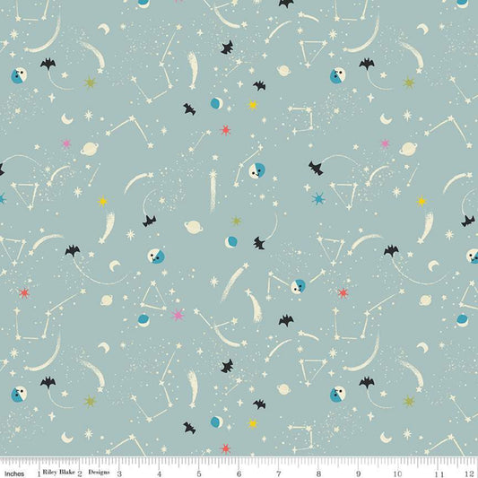 Manufacturer: Riley Blake Designs Designer: Jill Howarth Collection: Tiny Treaters Print Name: Milky Way in Gray Material: 100% Cotton  Weight: Quilting  SKU: C10485-GRAY Width: 44 inches