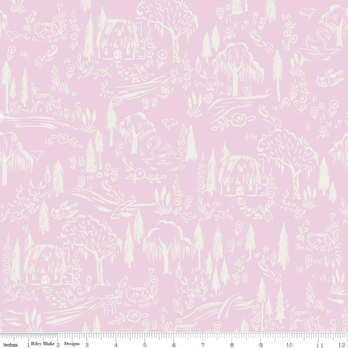 Manufacturer: Riley Blake Designs Designer: Jill Howarth Collection: Little Brier Rose Print Name: Woodland in Pink Material: 100% Cotton  Weight: Quilting  SKU: C11074-PINK