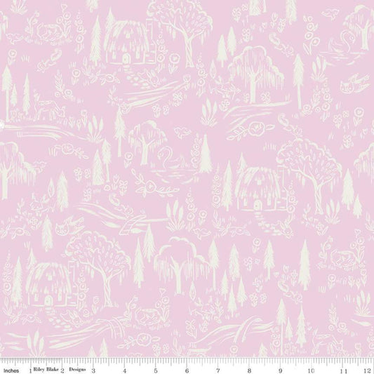 Manufacturer: Riley Blake Designs Designer: Jill Howarth Collection: Little Brier Rose Print Name: Woodland in Pink Material: 100% Cotton  Weight: Quilting  SKU: C11074-PINK