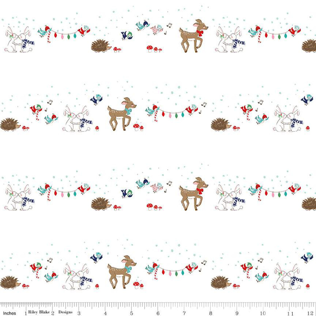 Manufacturer: Riley Blake Designs Designer: Tasha Noel Collection: Pixie Noel 2 Print Name: Animals in White Material: 100% Cotton  Weight: Quilting  SKU: C12111-WHITE Width: 44 inches
