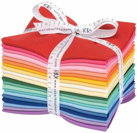 This factory cut FAT QUARTER BUNDLE contains 20 cotton fabrics from Kona Solids for Robert Kaufman Fabrics.    Manufacturer: Robert Kaufman Fabrics Collection: Kona Cotton Solids 1930s Palette Material: 100% Cotton  SKU: FQ-1620-20 Weight: Quilting 