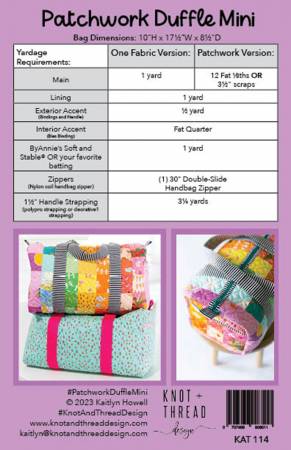 Knot and Thread Designs - Patchwork Duffle Mini PATTERN