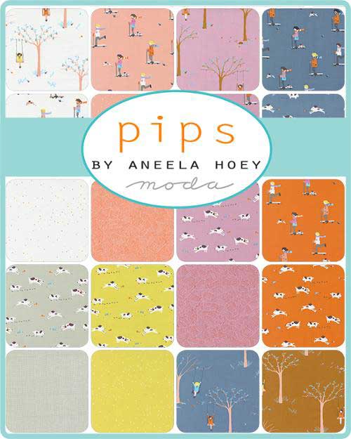 This Factory Cut FAT QUARTER BUNDLE contains 29 quilting cotton prints from Pips by Aneela Hoey for Moda Fabrics.  Manufacturer: Moda Fabrics Designer: Aneela Hoey Collection: Pips Material: 100% Cotton Weight: Quilting SKU: F24590