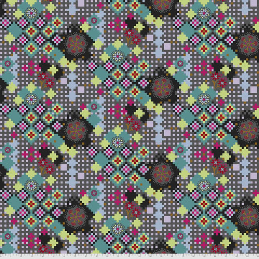 Manufacturer: FreeSpirit Fabrics Designer: Anna Maria Horner Collection: Love Always, AM Print Name: Postage Due in Kaleidoscope Material: 100% Cotton  Weight: Quilting  SKU: PWAH068.KALEIDOSCOPE Width: 44 inches