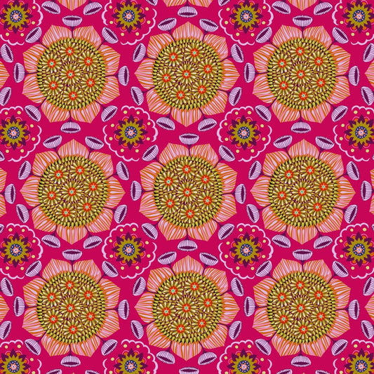 Manufacturer: FreeSpirit Fabrics Designer: Anna Maria Horner Collection: Brave Print Name: Surprise in Coral Material: 100% Cotton  Weight: Quilting  SKU: PWAH193.CORAL Width: 44 inches