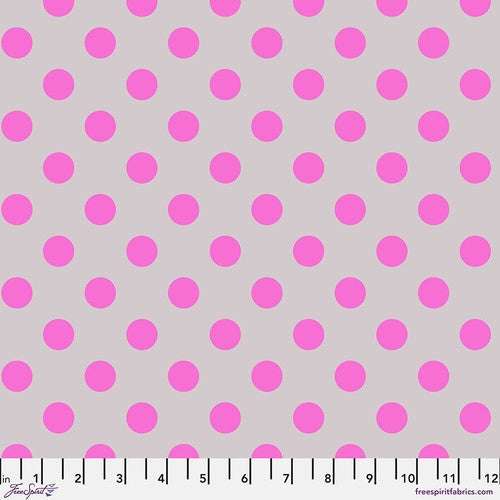Manufacturer: FreeSpirit Fabrics Designer: Tula Pink Collection: Neon True Colors Print Name: Neon Pom Poms in Mystic Material: 100% Cotton  Weight: Quilting  SKU: PWTP118.MYSTIC Width: 44 inches