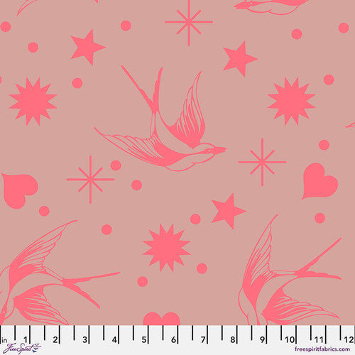 Manufacturer: FreeSpirit Fabrics Designer: Tula Pink Collection: Neon True Colors Print Name: Neon Fairy Flakes in Nova Material: 100% Cotton  Weight: Quilting  SKU: PWTP157.NOVA Width: 44 inches