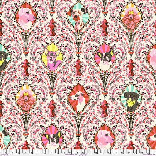 Manufacturer: FreeSpirit Fabrics Designer: Tula Pink Collection: Besties Print Name: Puppy Dog Eyes in Blossom Material: 100% Cotton  Weight: Quilting  SKU: PWTP213.BLOSSOM Width: 44 inches