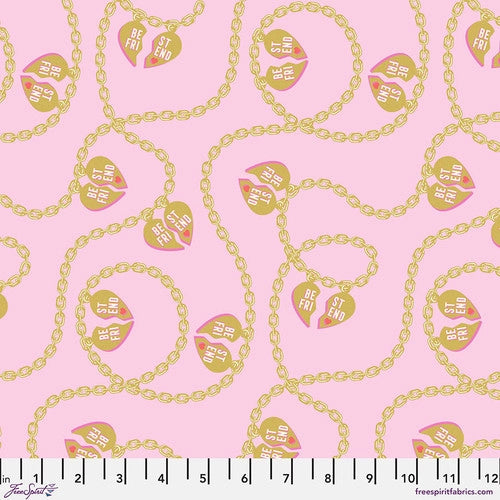 Manufacturer: FreeSpirit Fabrics Designer: Tula Pink Collection: Besties Print Name: Lil Charmer in Blossom Material: 100% Cotton  Weight: Quilting  SKU: PWTP219.BLOSSOM Width: 44 inches