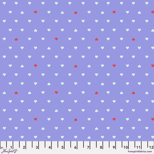 Manufacturer: FreeSpirit Fabrics Designer: Tula Pink Collection: Besties Print Name: Unconditional Love in Bluebell Material: 100% Cotton  Weight: Quilting  SKU: PWTP221.BLUEBELL Width: 44 inches