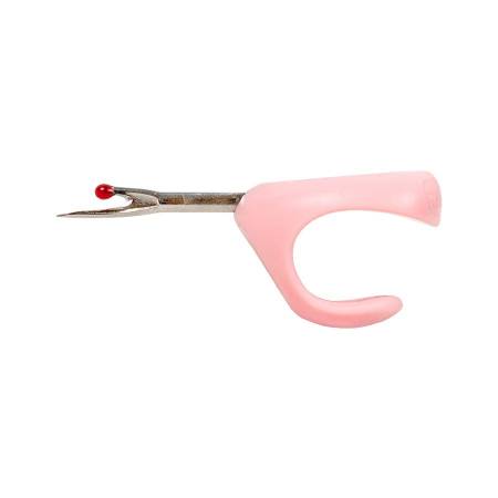 Years in the making, Cindy, owner of Riley Blake Designs, has developed an ergonomic seam ripper, making it "the best little unpicker." The unique design gives you more control. It's perfect for cutting threads and ripping out seams. Size is approximately 1in x 2in. Patent pending.  Color: Pink Made of: Plastic and Metal Use: Seam Ripper Size: 1in x 2in