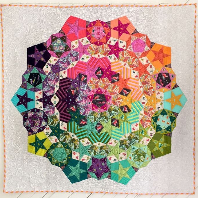 Tula Nova Pattern and Complete Paper Piece Pack includes all of the Paper Pieces to make a 56" x 56" quilt.