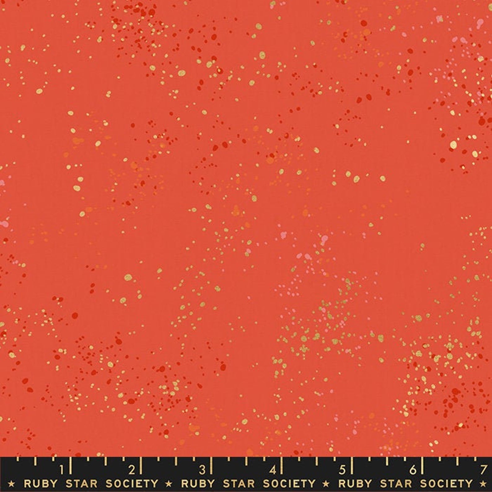 Manufacturer: Ruby Star Society Designer: Rashida Coleman Hale Collection: Speckled Print Name: Speckled Metallic Festive Material: 100% Cotton  Weight: Quilting  SKU: RS5027-75M Width: 44 inches