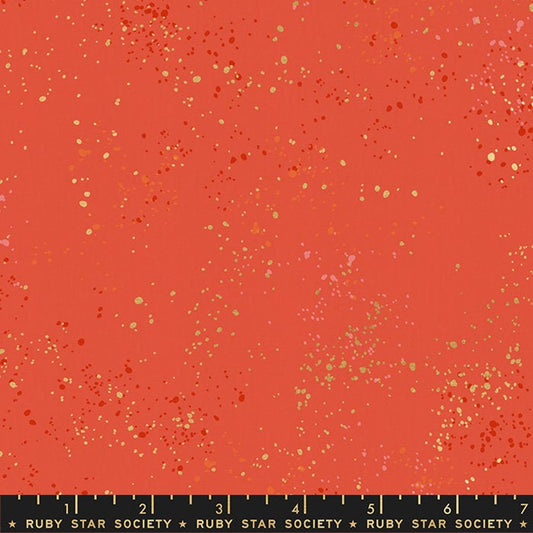 Manufacturer: Ruby Star Society Designer: Rashida Coleman Hale Collection: Speckled Print Name: Speckled Metallic Festive Material: 100% Cotton  Weight: Quilting  SKU: RS5027-75M Width: 44 inches