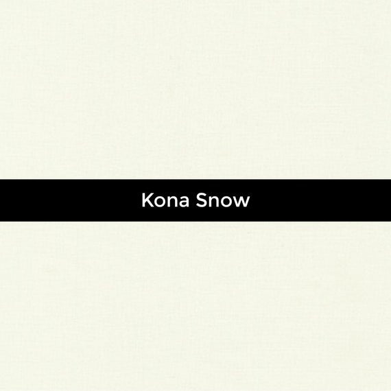 Manufacturer: Robert Kaufman Designer: Robert Kaufman Fabrics Collection: Kona Cotton Solids Print Name: Snow Material: 100% Cotton  Weight: Quilting  SKU: K001-1339 Width: 44 inches