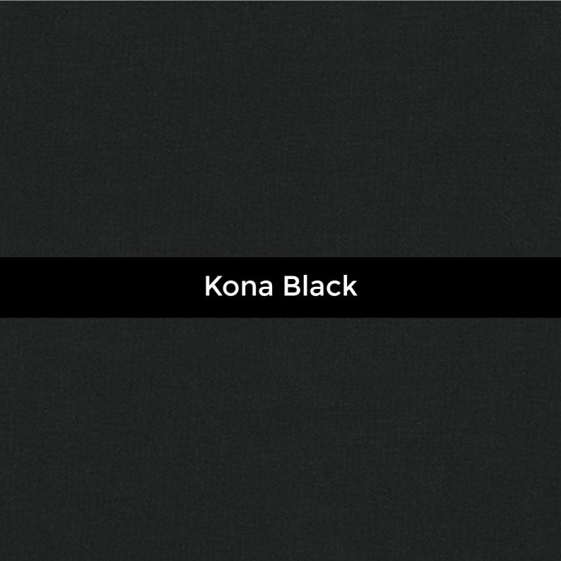 Manufacturer: Robert Kaufman Designer: Robert Kaufman Fabrics Collection: Kona Cotton Solids Print Name: Black Material: 100% Cotton  Weight: Quilting  SKU: K001-1019 Width: 44 inches
